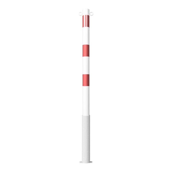 Schake Absperrpfosten Typ 460HB/2, herausnehmbar, Ø 60mm, ohne Verschluß, weiß / rot + 2 Ösen