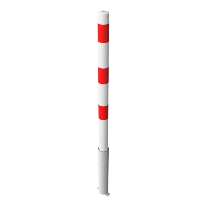 Schake Absperrpfosten Typ 460HB, herausnehmbar, Ø 60mm, ohne Verschluß, weiß / rot