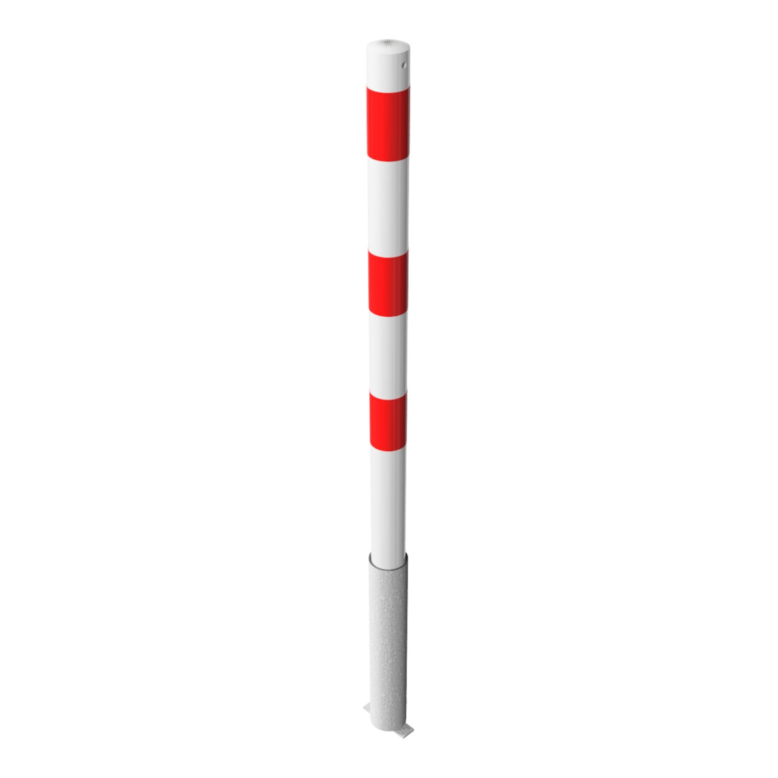 Schake Absperrpfosten Typ 460HB, herausnehmbar, Ø 60mm, ohne Verschluß, weiß / rot