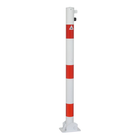 Schake Absperrpfosten Typ 460UVB, umlegbar, für Vorhangschloß, Ø 60mm, weiß / rot