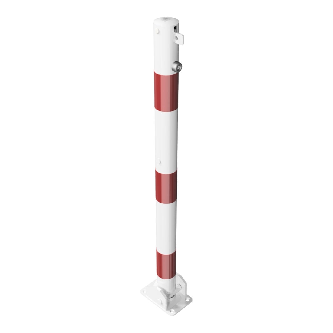 Schake Absperrpfosten Typ 460UVB, umlegbar, für Vorhangschloß, Ø 60mm, weiß / rot