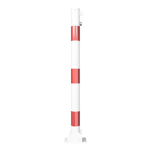 Schake Absperrpfosten Typ 460UVB, umlegbar, für Vorhangschloß, Ø 60mm, weiß / rot