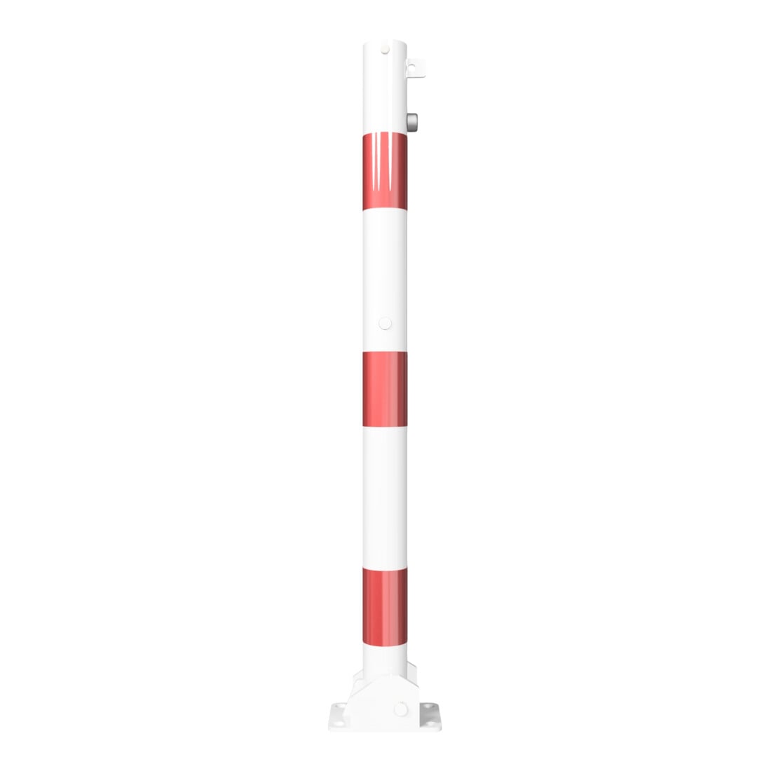 Schake Absperrpfosten Typ 460UVB, umlegbar, für Vorhangschloß, Ø 60mm, weiß / rot