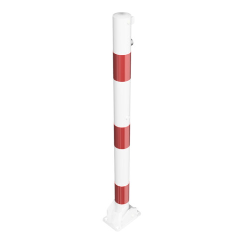 Schake Absperrpfosten Typ 460UVB, umlegbar, für Vorhangschloß, Ø 60mm, weiß / rot