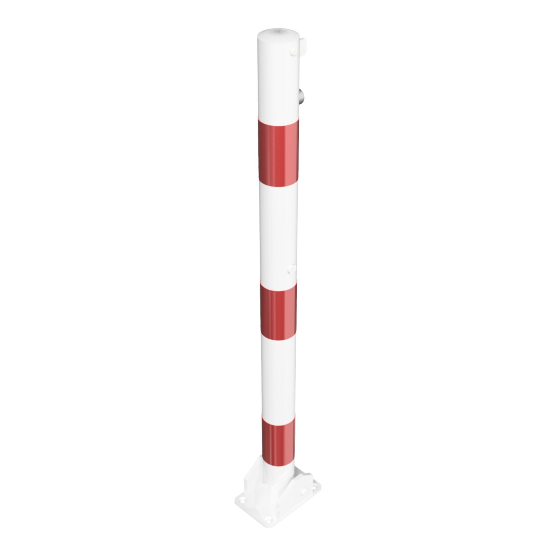 Schake Absperrpfosten Typ 460UVB, umlegbar, für Vorhangschloß, Ø 60mm, weiß / rot