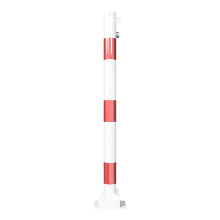 Schake Absperrpfosten Typ 460UVB, umlegbar, für Vorhangschloß, Ø 60mm, weiß / rot