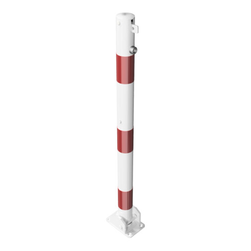 Schake Absperrpfosten Typ 460UVB, umlegbar, für Vorhangschloß, Ø 60mm, weiß / rot