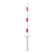 Schake Absperrpfosten Typ 460UVHB, umlegbar, für Vorhangschloß, zum Einbetonieren, Ø 60mm, weiß / rot-5