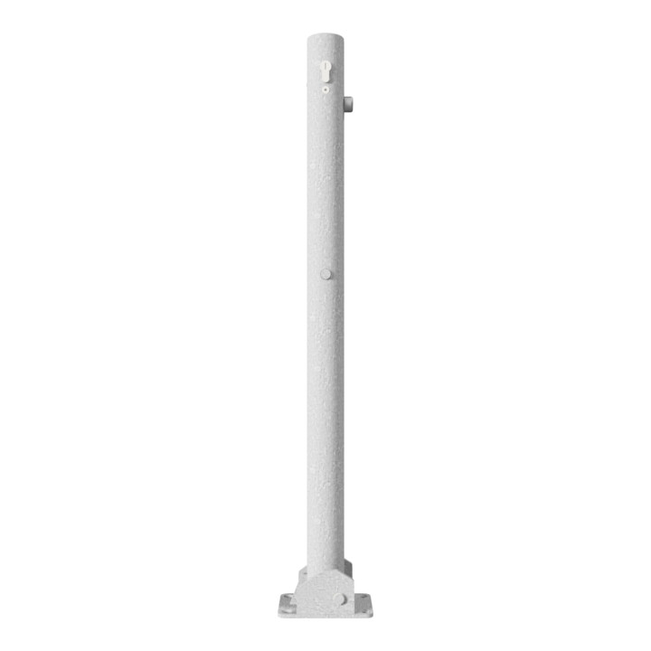 Schake Absperrpfosten Typ 460UZ, umlegbar, zum Aufdübeln + Profilzylinder, Ø 60mm, feuerverzinkt