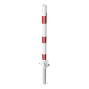 Schake Absperrpfosten Typ 460UZHB, umlegbar, zum Einbetonieren + Profilzylinder, Ø 60mm, weiß / rot-5