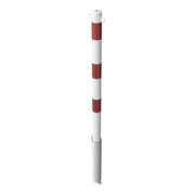 Schake Absperrpfosten Typ 460VB/2, herausnehmbar, Ø 60 mm, für Vorhangschloß, weiß / rot + 2 Ösen-4