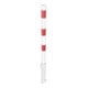 Schake Absperrpfosten Typ 460VB/2, herausnehmbar, Ø 60 mm, für Vorhangschloß, weiß / rot + 2 Ösen