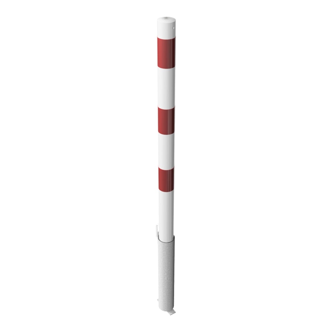 Schake Absperrpfosten Typ 460VB, herausnehmbar, Ø 60 mm, für Vorhangschloß, weiß / rot incl.Bodenhülse