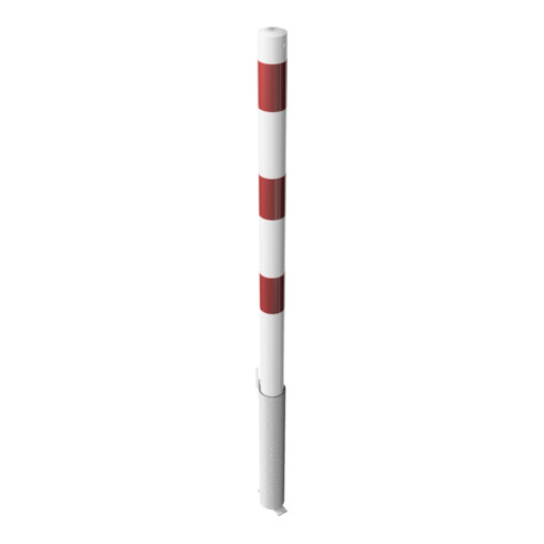Schake Absperrpfosten Typ 460VB, herausnehmbar, Ø 60 mm, für Vorhangschloß, weiß / rot incl.Bodenhülse