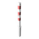 Schake Absperrpfosten Typ 4701FUZHB, 70x70mm, umlegbar, herausnehmbar + Dreikantverschluß, Profilzylinder, weiß / rot-2