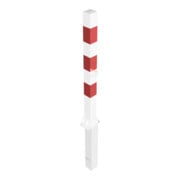 Schake Absperrpfosten Typ 4701FUZHB, 70x70mm, umlegbar, herausnehmbar + Dreikantverschluß, Profilzylinder, weiß / rot-4