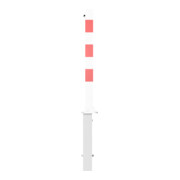 Schake Absperrpfosten Typ 4701UZHB, 70x70mm, umlegbar, herausnehmbar + Profilzylinder, weiß / rot-5