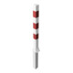 Schake Absperrpfosten Typ 4701UZHB, 70x70mm, umlegbar, herausnehmbar + Profilzylinder, weiß / rot