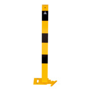 Schake Absperrpfosten Typ 470APBG, ortsfest, abnehmbar + Bodenplatte 150 x 180 mm Ø 70 x 70 mm, gelb / schwarz-2