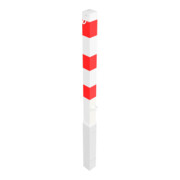 Schake Absperrpfosten Typ 470FB/1, 70x70mm, herausnehmbar + Dreikantverschluß, weiß / rot + 1 Öse-5