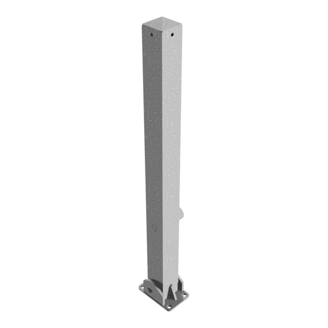 Schake Absperrpfosten Typ 470FU, umlegbar + Dreikantverschluß, 70x70mm, feuerverzinkt