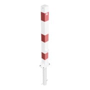 Schake Absperrpfosten Typ 470FUHB, umlegbar + Dreikantverschluß, zum Einbetonieren, 70x70mm, weiß / rot incl. Bodenhülse-4