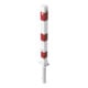 Schake Absperrpfosten Typ 470FUHB, umlegbar + Dreikantverschluß, zum Einbetonieren, 70x70mm, weiß / rot incl. Bodenhülse