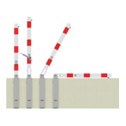 Schake Absperrpfosten Typ 470FUKH, umlegbar, Hebe, Kipp, Mechanik + Dreikantverschluß, zum Einbetonieren, 70x70mm, incl. Bodenhülse-2
