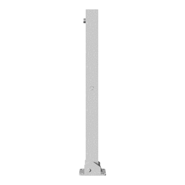Schake Absperrpfosten Typ 470FUZ, umlegbar + Dreikantverschluß, Profilzylinder zum Aufdübeln, 70x70mm, feuerverzinkt