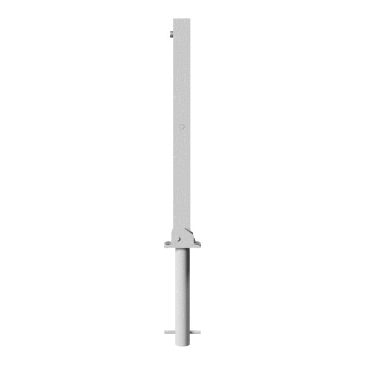 Schake Absperrpfosten Typ 470FUZH, umlegbar + Dreikantverschluß, Profilzylinder zum Einbetonieren, 70x70mm, feuerverzinkt