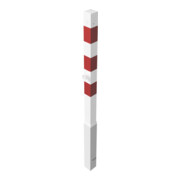 Schake Absperrpfosten Typ 470FZB, herausnehmbar, 70x70mm + Dreikantverschluß, Profilzylinder, weiß / rot-2