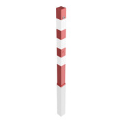 Schake Absperrpfosten Typ 470NB, 70x70mm, herausnehmbar + Dreikantverschluß 8mm, rot/weiß, inkl. Bodenhülse-2