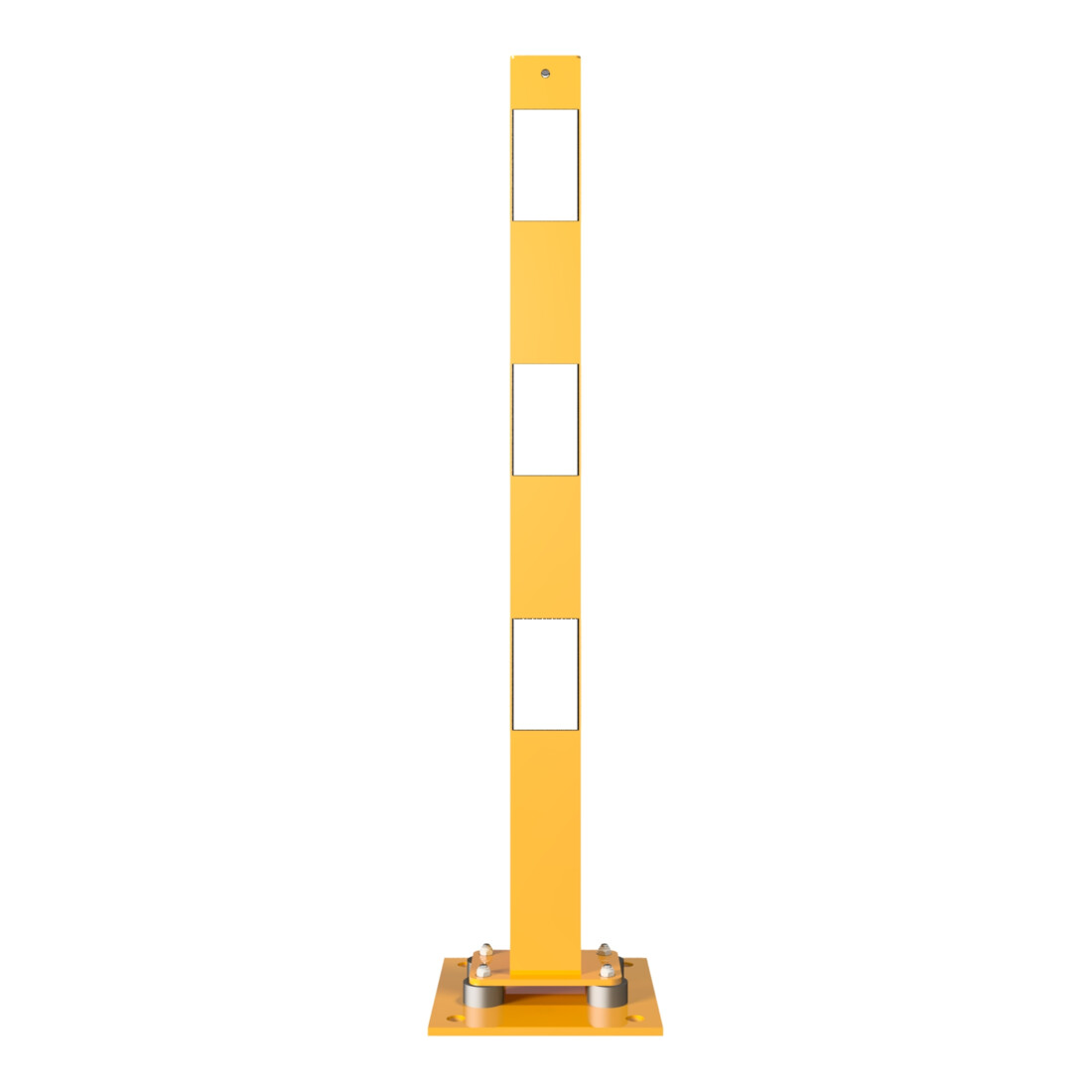Schake Absperrpfosten Typ 470NPBG, ortsfest, 220x220 mm 70 x 70 mm, gelb / schwarz