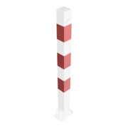 Schake Absperrpfosten Typ 470UDB, umlegbar + obenliegenden Dreikantverschluß, 70x70mm, weiß / rot-4