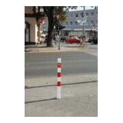 Schake Absperrpfosten Typ 470UDH, umlegbar + obenliegenden Dreikantverschluß, 70x70mm, zum Einbetonieren, incl. Bodenhülse-2