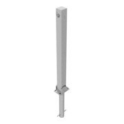 Schake Absperrpfosten Typ 470UDH, umlegbar + obenliegenden Dreikantverschluß, 70x70mm, zum Einbetonieren, incl. Bodenhülse-4