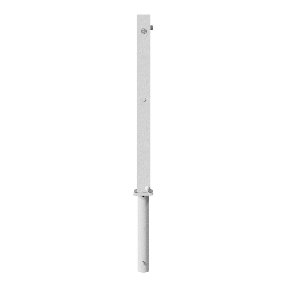 Schake Absperrpfosten Typ 470UNH, umlegbar + Dreikantverschluß 8mm, zum Einbetonieren, 70x70mm, feuerverzinkt