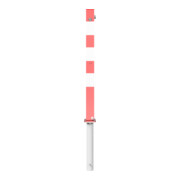 Schake Absperrpfosten Typ 470UNHB, umlegbar + Dreikantverschluß 8mm, zum Einbetonieren, 70x70mm, rot/weiß-5