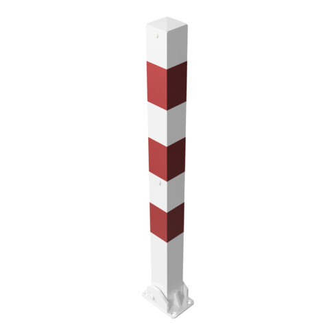 Schake Absperrpfosten Typ 470UVB, umlegbar, für Vorhangschloß, 70x70mm, weiß / rot