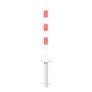 Schake Absperrpfosten Typ 470UVHB, umlegbar, für Vorhangschloß, zum Einbetonieren, 70x70mm, weiß / rot-5