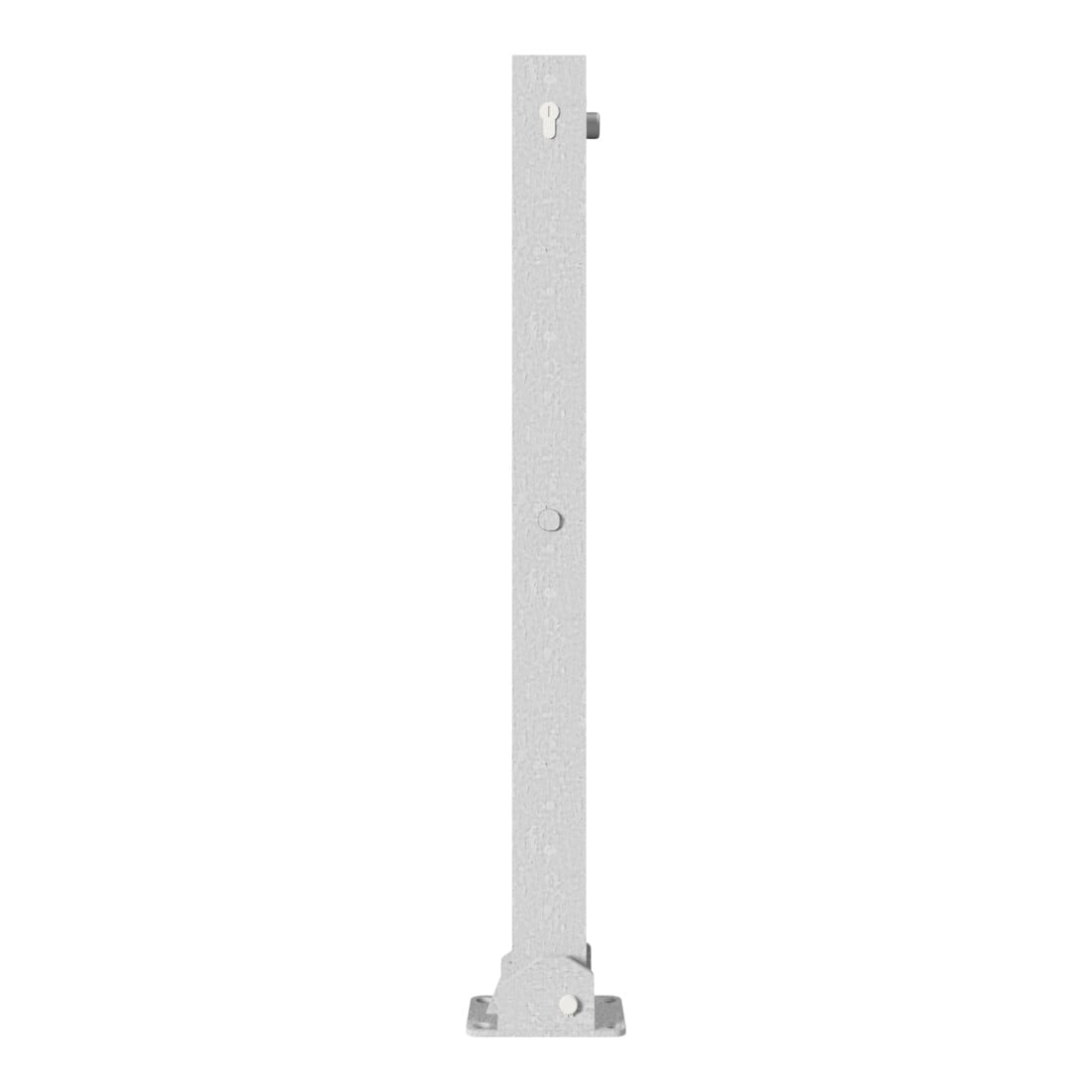 Schake Absperrpfosten Typ 470UZ, umlegbar, zum Aufdübeln + Profilzylinder, 70x70mm, feuerverzinkt