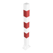 Schake Absperrpfosten Typ 470UZB, umlegbar, zum Aufdübeln + Profilzylinder, 70x70mm, weiß / rot-4