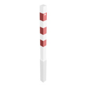 Schake Absperrpfosten Typ 470ZB, herausnehmbar, 70x70mm + Profilzylinder, weiß / rot-5