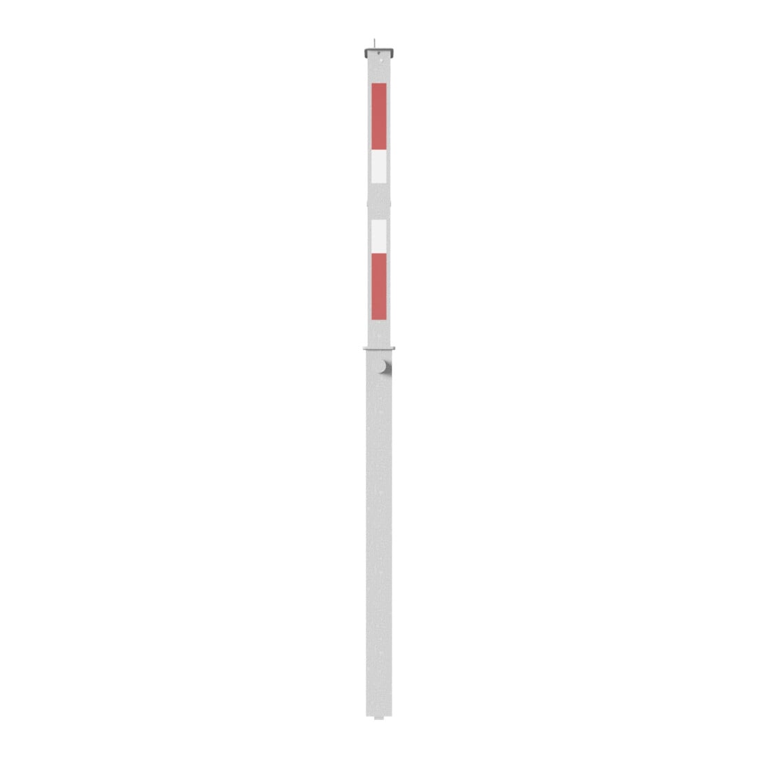 Schake Absperrpfosten Typ 470ZL, vollversenkbar + Profilzylinder, 900mm Überflur, +refl. Streifen incl. Bodenhülse