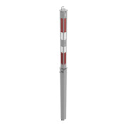 Schake Absperrpfosten Typ 470ZL, vollversenkbar + Profilzylinder, 900mm Überflur, +refl. Streifen incl. Bodenhülse-5