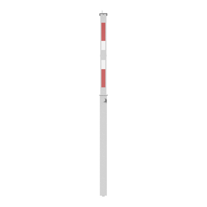 Schake Absperrpfosten Typ 470ZL, vollversenkbar + Profilzylinder, 900mm Überflur, +refl. Streifen incl. Bodenhülse