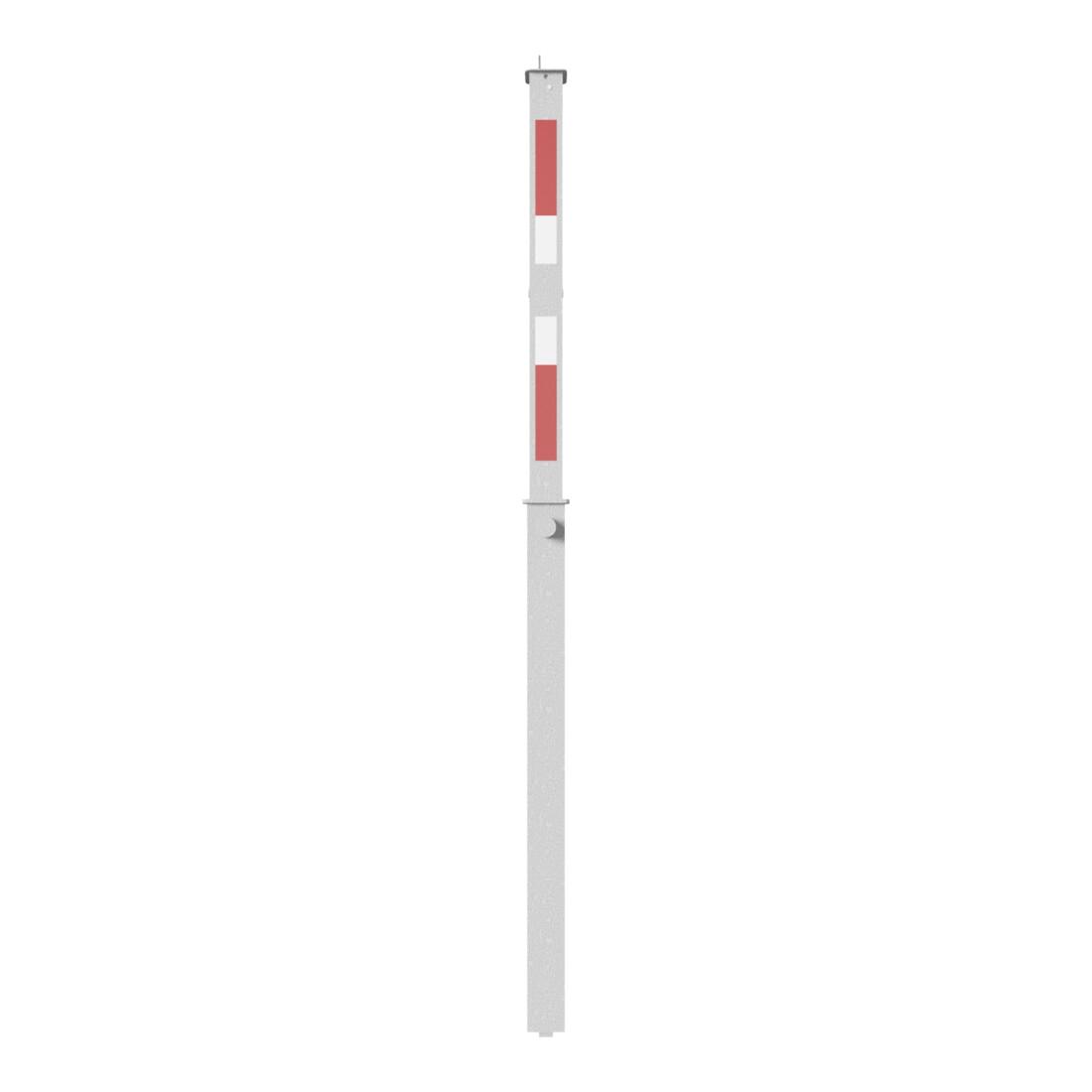 Schake Absperrpfosten Typ 470ZL, vollversenkbar + Profilzylinder, 900mm Überflur, +refl. Streifen incl. Bodenhülse