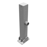 Schake Absperrpfosten Typ 4715FUB, umlegbar, Vierkantrohr 70x70mm, Überflur 500 mm, für Dübelbefestigung + Dreikantverschluß, weiß / rot-5