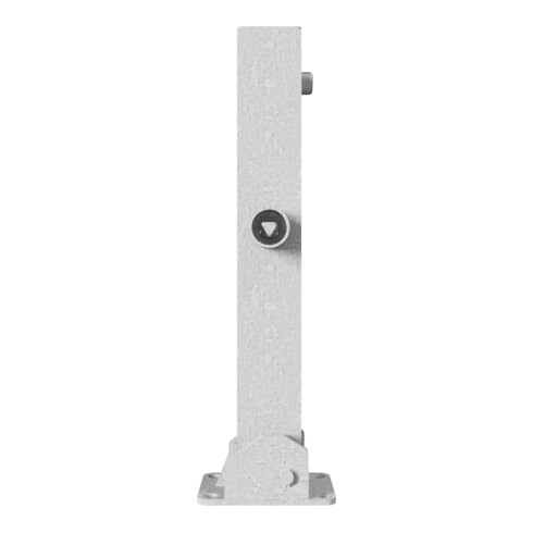 Schake Absperrpfosten Typ 4715FUB, umlegbar, Vierkantrohr 70x70mm, Überflur 500 mm, für Dübelbefestigung + Dreikantverschluß, weiß / rot