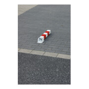 Schake Absperrpfosten Typ 4715FUB, umlegbar, Vierkantrohr 70x70mm, Überflur 500 mm, für Dübelbefestigung + Dreikantverschluß, weiß / rot-2